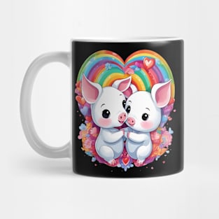Love Rainbow Baby Pig Mug